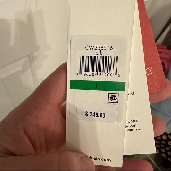 NWT Calvin Klein Hooded Satin Puffer Jacket, size L - Picture 7 of 15